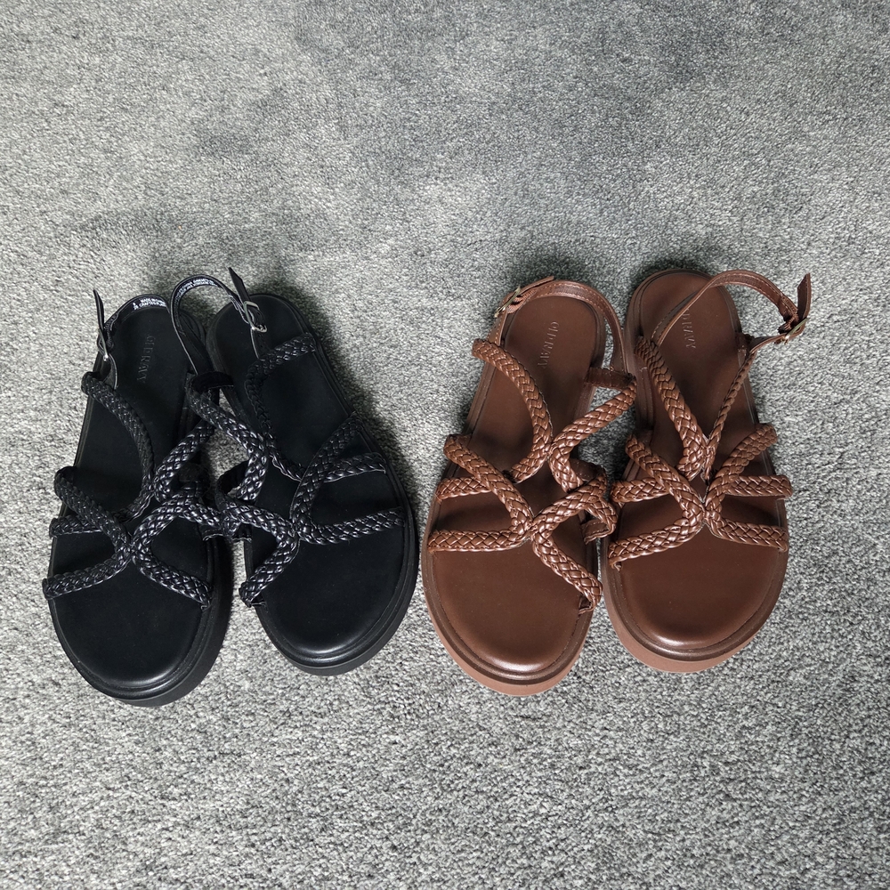 NWOT 2 Pair Old Navy Women's Sandals in Black and Brown
